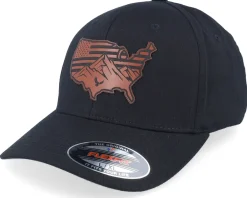 Flexfit-Iconic Usa Map Flag Brown Patch Black Flexfit -
