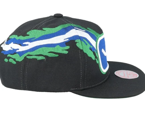 Snapback-Mitchell & Ness Vancouver Canucks Vintage Paintbrush Snapback - Black