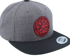 Online Vikings Vegvísir Patch Charcoal Grey/black Snapback -