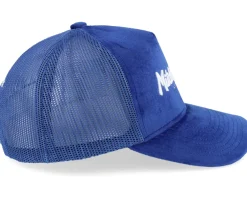 Trucker-Mitchell & Ness Velvet Pinscript Blue A-Frame Trucker -