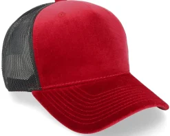 Blanks-Equip Velvet /Black A-frame Trucker - Red