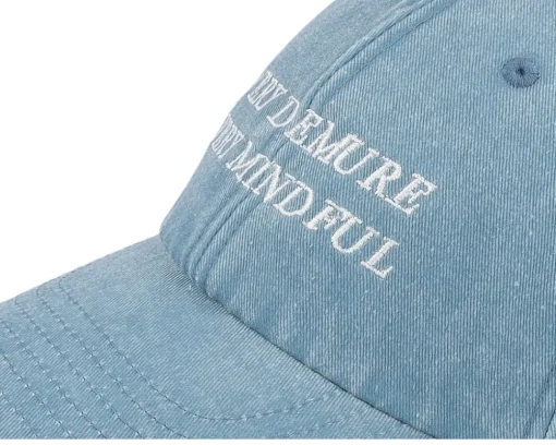 Dad Cap-Scenes Very Demure Very Mindful Denim Light Dad Cap - Blue