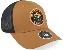 Trucker-Bearded Man Vibrant Sunset Patch Caramel/Black Trucker -