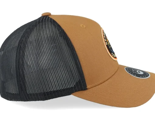 Trucker-Bearded Man Vibrant Sunset Patch Caramel/Black Trucker -