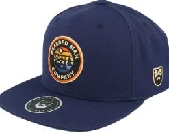 Snapback-Bearded Man Vibrant Sunset Patch Navy Blue Snapback -