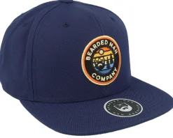 Snapback-Bearded Man Vibrant Sunset Patch Navy Blue Snapback -