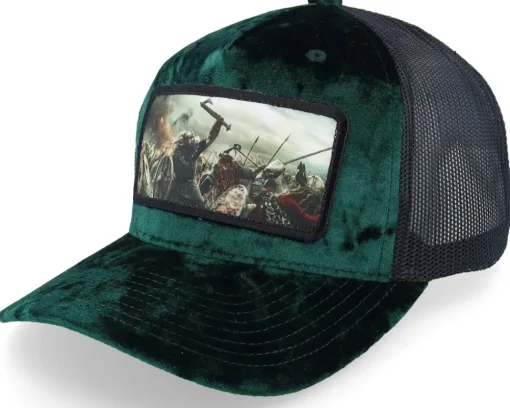 Trucker | Velvet Caps-Calza Pennello Vikings Fighting Battlefield Velvet A-Frame Trucker - White