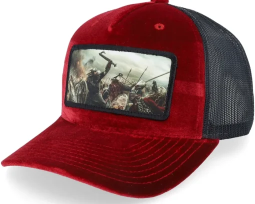 Trucker | Velvet Caps-Calza Pennello Vikings Fighting Battlefield Velvet A-Frame Trucker - White