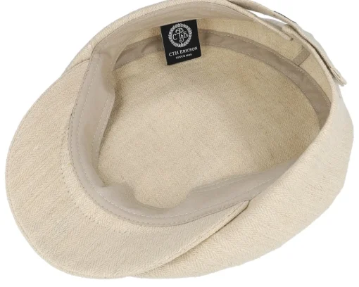 Best CTH Ericson Viktor Herringbone Hemp Natural Flat Cap -