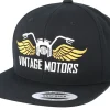 Motor-Born To Ride Vintage Motors Black Snapback -
