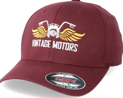 Hot Born To Ride Vintage Motors Maroon Flexfit -
