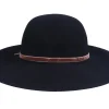Fashion Sur la tête Vintage Wool Floppy Black Sun Hat -