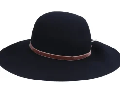 Fashion Sur la tête Vintage Wool Floppy Black Sun Hat -