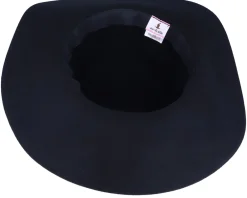 Fashion Sur la tête Vintage Wool Floppy Black Sun Hat -