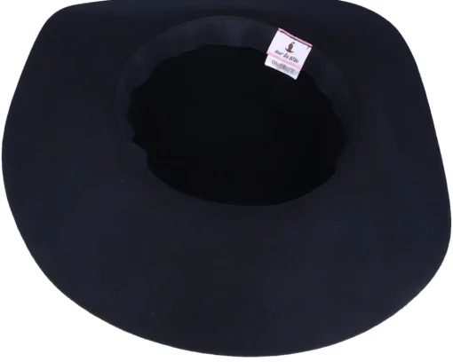 Fashion Sur la tête Vintage Wool Floppy Black Sun Hat -