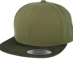 Snapback-Yupoong Visor Camo Olive Snapback -