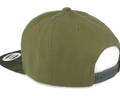 Snapback-Yupoong Visor Camo Olive Snapback -