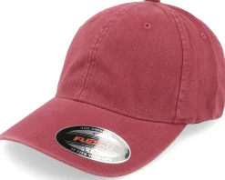 Discount Flexfit Washed Cotton Dad Cap Maroon - Red