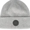 Hot Les Deux Wayne Patch Wool Beanie Light Grey Melange Cuff -