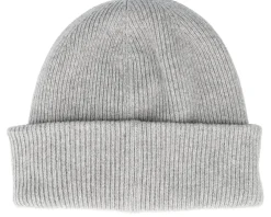 Hot Les Deux Wayne Patch Wool Beanie Light Grey Melange Cuff -