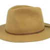 Best Brixton Wesley Packable Golden Brown Fedora -