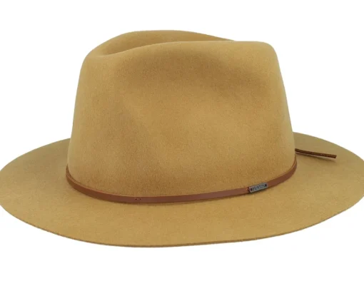 Best Brixton Wesley Packable Golden Brown Fedora -