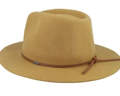 Best Brixton Wesley Packable Golden Brown Fedora -