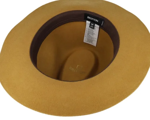 Best Brixton Wesley Packable Golden Brown Fedora -