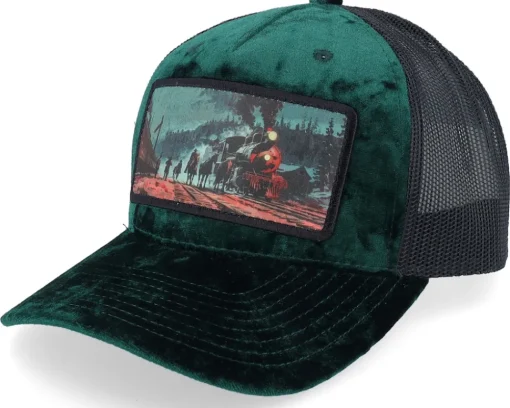 Trucker | Velvet Caps-Calza Pennello Western Outlaws & Cowboys Velvet /Black A-frame Trucker - Red