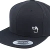 Snapback-Skillfish White Fish Hook Logo Snapback - Black