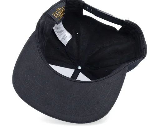 Snapback-Skillfish White Fish Hook Logo Snapback - Black