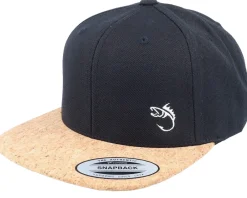 Snapback-Skillfish White Fish Hook Logo Snapback - Black