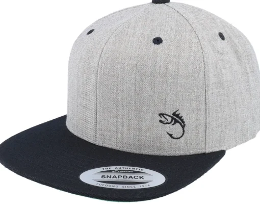 Snapback-Skillfish White Fish Hook Logo Snapback - Black