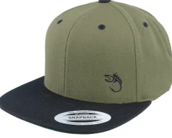 Snapback-Skillfish White Fish Hook Logo Snapback - Black