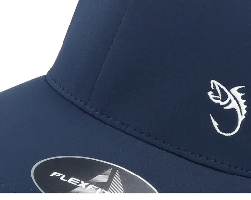 Flexfit-Skillfish White Fish Hook Logo Delta Fit Navy Flexfit - Blue