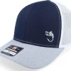 Trucker-Skillfish White Fish Hook Logo Navy/White/Heather Trucker - Blue