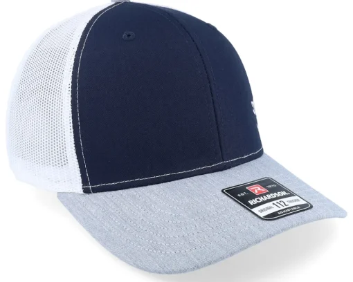 Trucker-Skillfish White Fish Hook Logo Navy/White/Heather Trucker - Blue