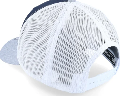 Trucker-Skillfish White Fish Hook Logo Navy/White/Heather Trucker - Blue