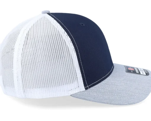 Trucker-Skillfish White Fish Hook Logo Navy/White/Heather Trucker - Blue