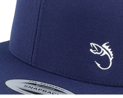 Outlet Skillfish White Fish Hook Logo Navy Snapback - Blue