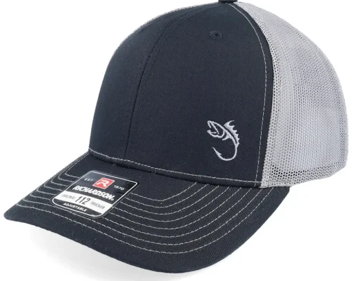 Trucker-Skillfish White Fish Hook Logo Navy/White/Heather Trucker - Blue