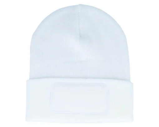 Cuff Beanies | Blank Beanies-Beechfield Original Patch Beanie Cuff - White