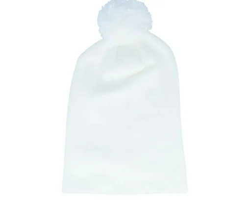 Pom Beanies-Beechfield Pom Blank Beanie - White