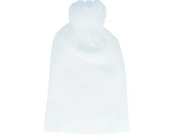 Pom Beanies-Beechfield Pom Blank Beanie - White