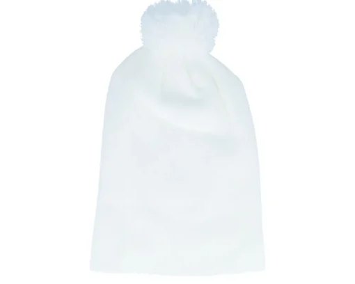 Pom Beanies-Beechfield Pom Blank Beanie - White