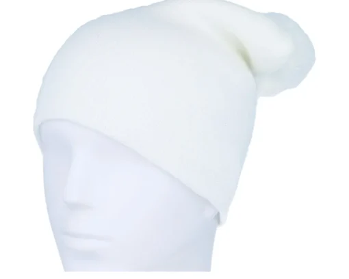 Pom Beanies-Beechfield Pom Blank Beanie - White