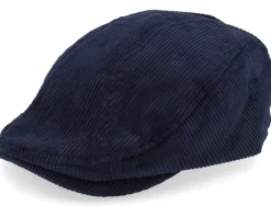 New Upfront Wild Corduroy Sixpence Navy Flat Cap - Blue