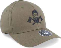 Outlet Bearded Man Wild Life Axe Logo Olive Flexfit - Green