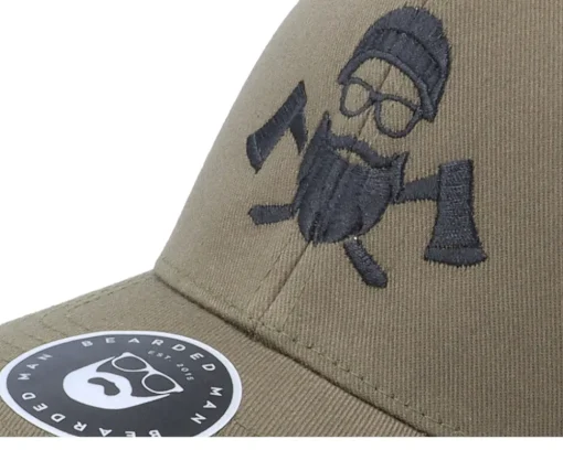 Outlet Bearded Man Wild Life Axe Logo Olive Flexfit - Green