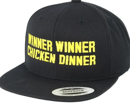 Best Iconic Winner Winner Chicken Dinner Black Snapback -